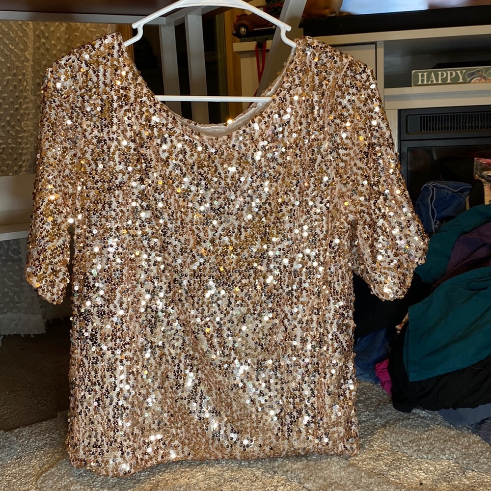Gold sequin shirt